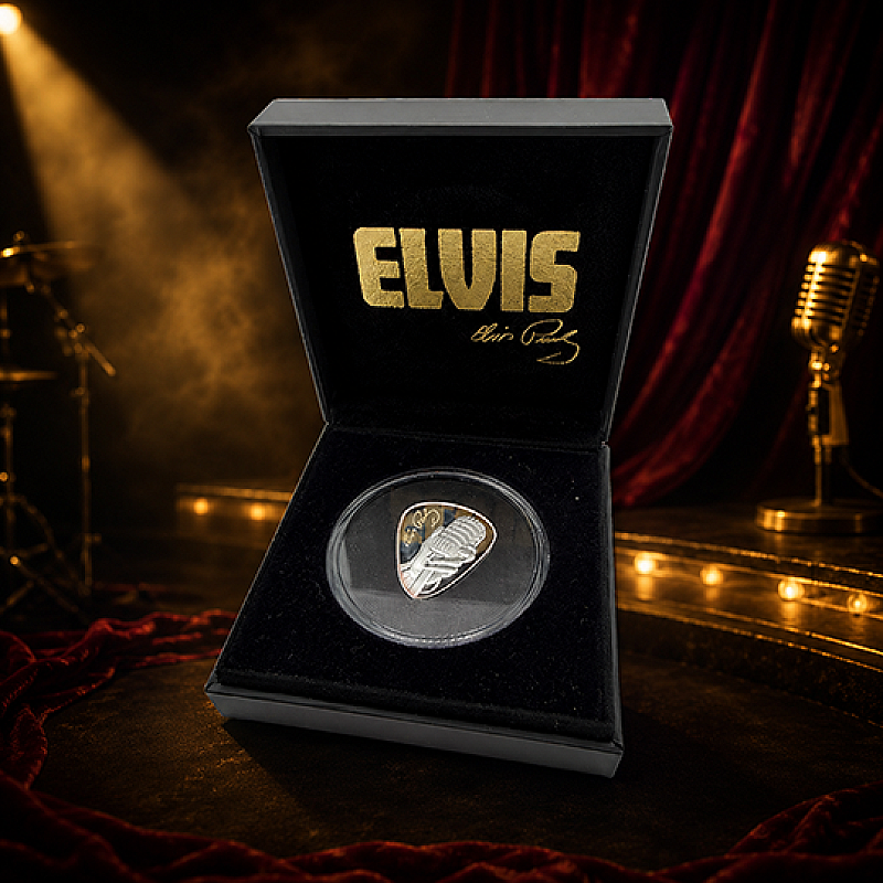 2021 ELVIS PRESLEY ‘THE KING OF ROCK AND ROLL’ 1oz FINE SILVER PLECTRUM COIN