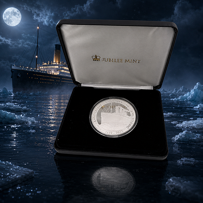 THE DISCOVERY OF RMS TITANIC 40TH ANNIVERSARY 5OZ FINE SILVER PROOF COIN