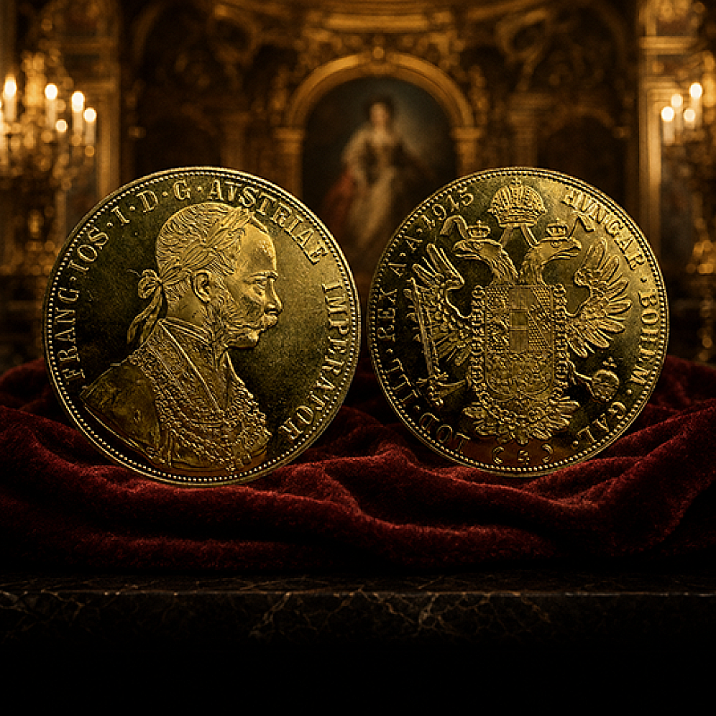 1915 AUSTRIAN EMPEROR FRANZ JOSEPH I 4 DUCAT GOLD COIN