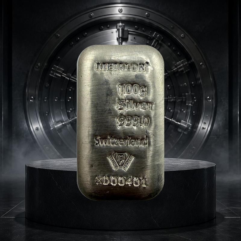 100G METALOR .999 FINE SILVER BAR