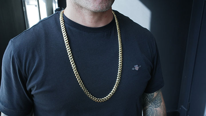 168G 9CT GOLD CUBAN NECKLACE