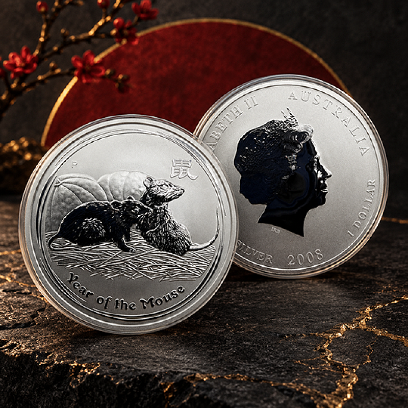 2008 AUSTRALIAN YEAR OF THE MOUSE 1oz SILVER COIN