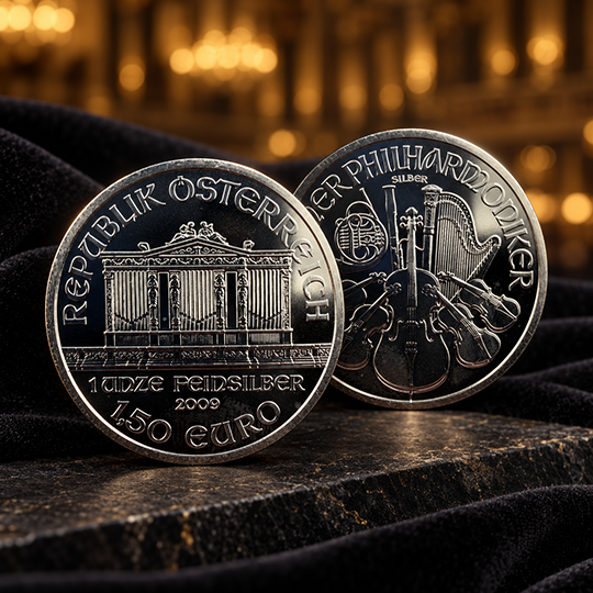 AUSTRIAN 1oz FINE SILVER PHILHARMONIC