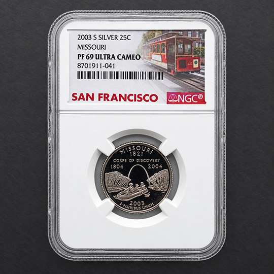 2003-S MISSOURI SILVER PROOF QUARTER — NGC PF69 ULTRA CAMEO