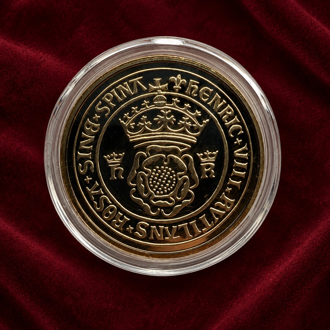 HENRY VIII CROWN OF THE DOUBLE ROSE REPLICA COIN (SILVER)