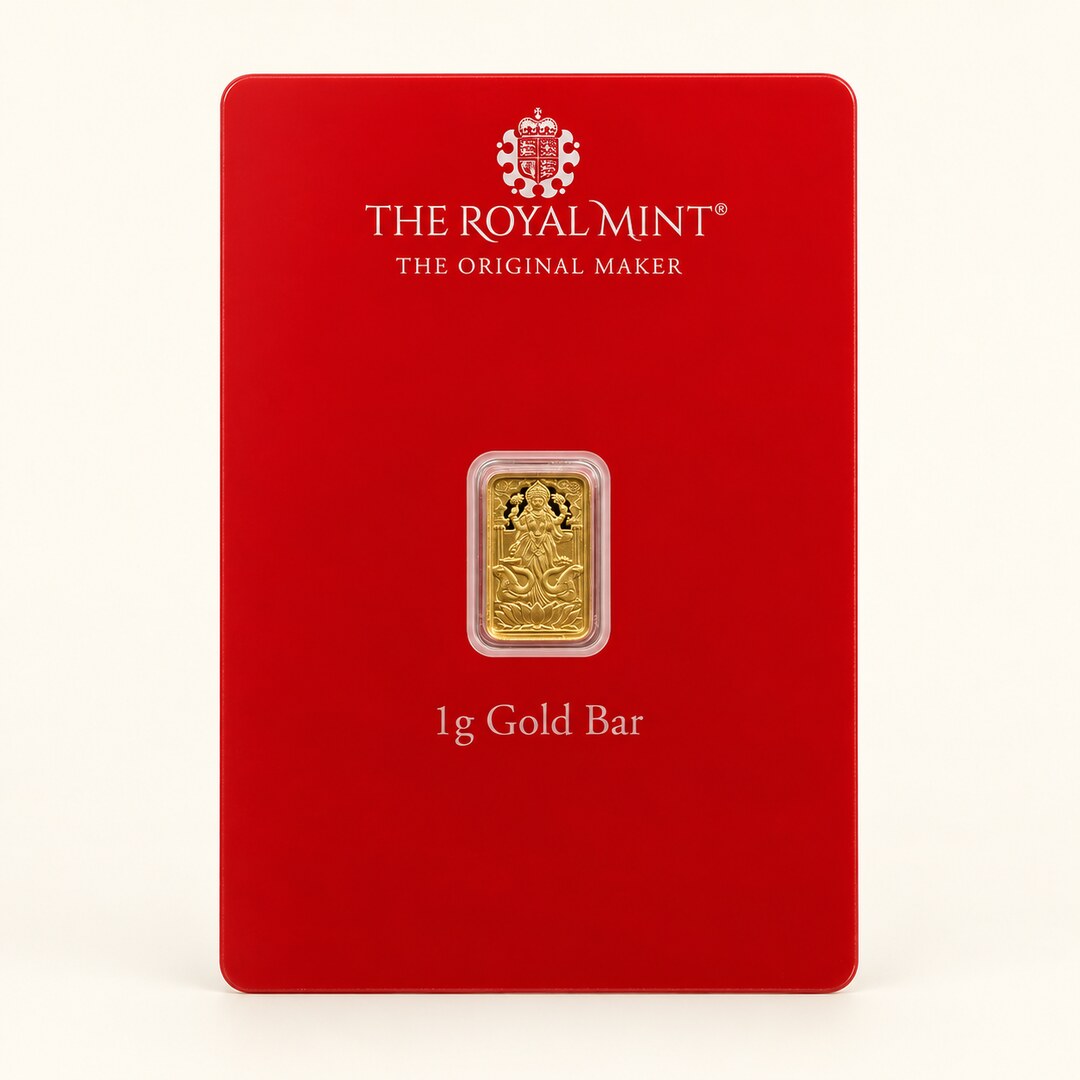 THE ROYAL MINT LAKSHMI 1g GOLD BAR