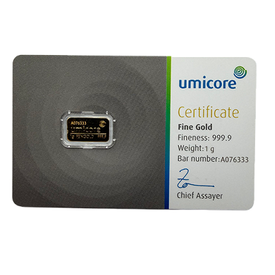 Umicore 1g Gold Bar