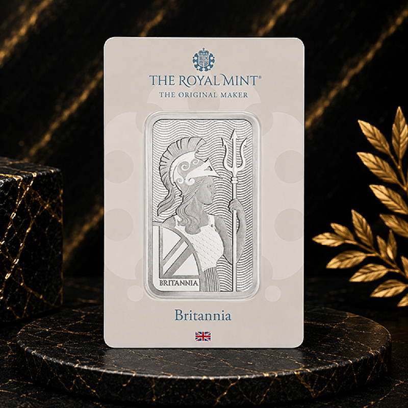 THE ROYAL MINT BRITANNIA 100g FINE SILVER BAR