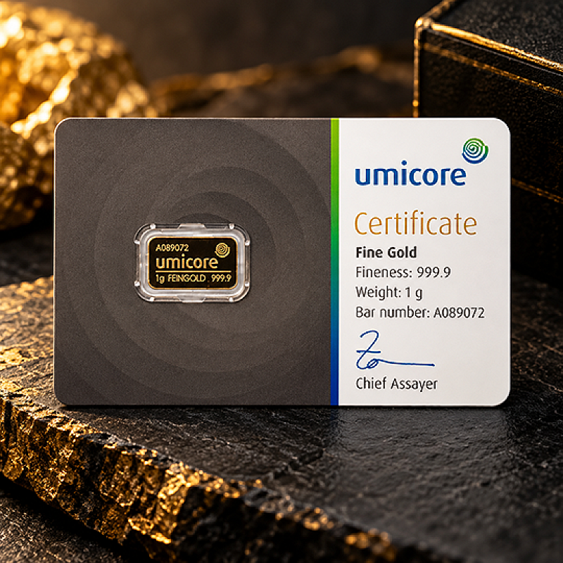 UMICORE 1g FINE GOLD BAR