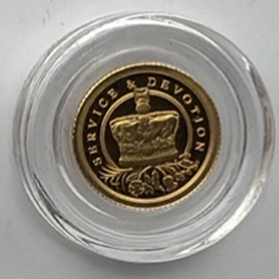 QUEEN ELIZABETH II TRIBUTE 1/8 GOLD SOVEREIGN — 1g OR £90 CASH ALTERNATIVE