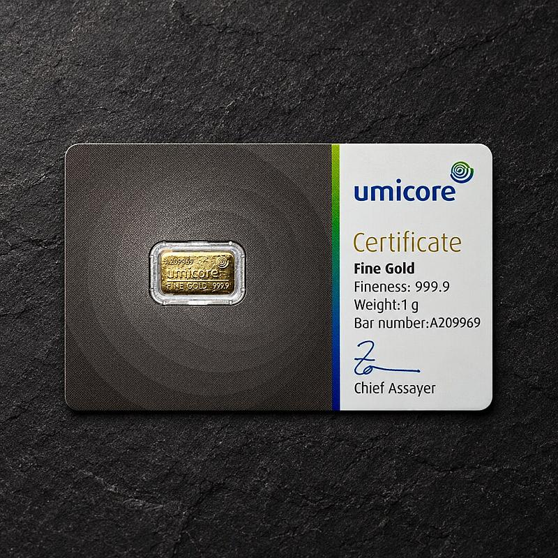 UMICORE 1G FINE GOLD BAR