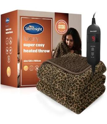 🎁 SILENTNIGHT COSY HEATED LEOPARD PRINT THROW OR £65 🎁