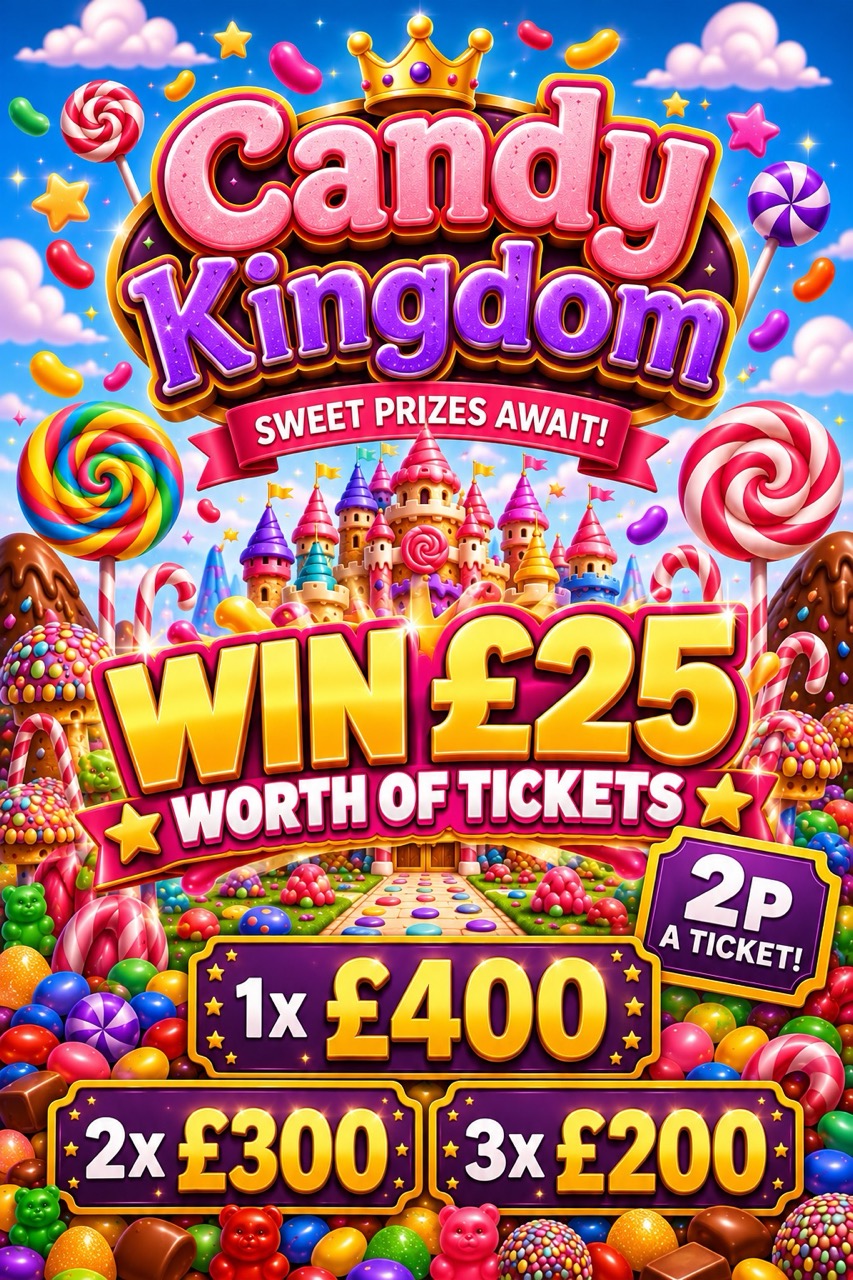 Win £25 worth of tickets into Candy Kingdom - 2p a ticket!!