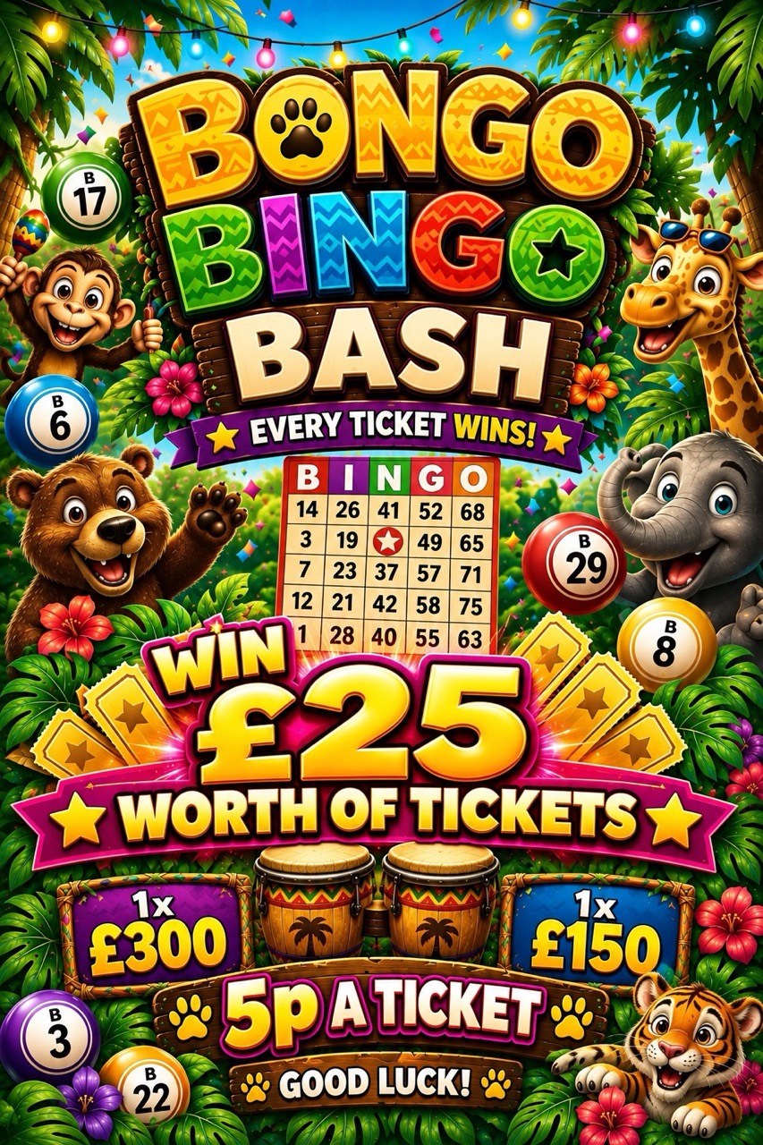 Win £25 worth of tickets into Bongo Bingo Bash - 5p a ticket!!