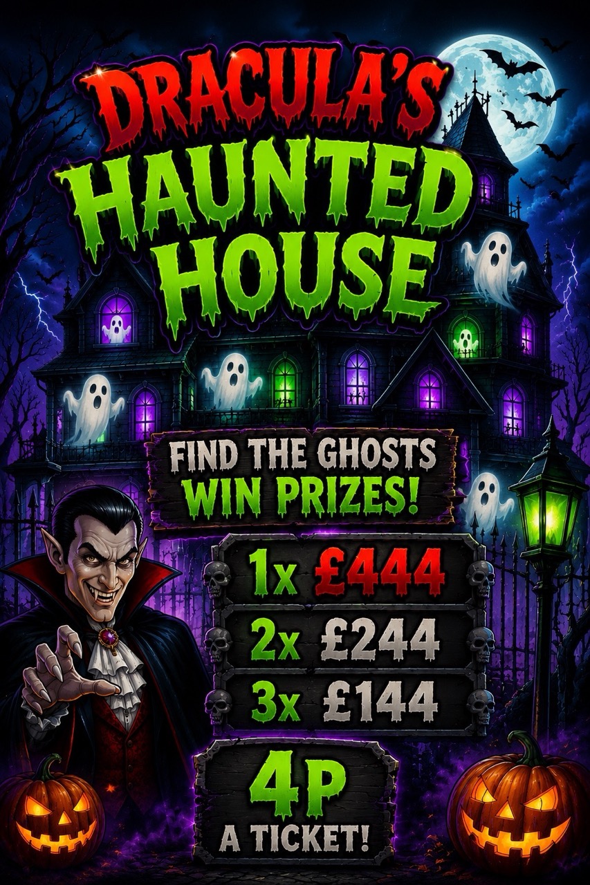 Find the Ghosts to win prizes - £444 Jackpot and a £144 Main Draw Prize