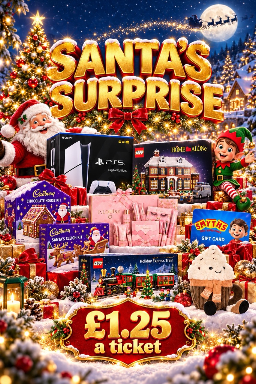 Christmas Spin The Wheel Game - PS5 Console or £500 Cash Instant Win Jackpot - £150 Christmas Food Shopping Voucher of Choice Main Prize