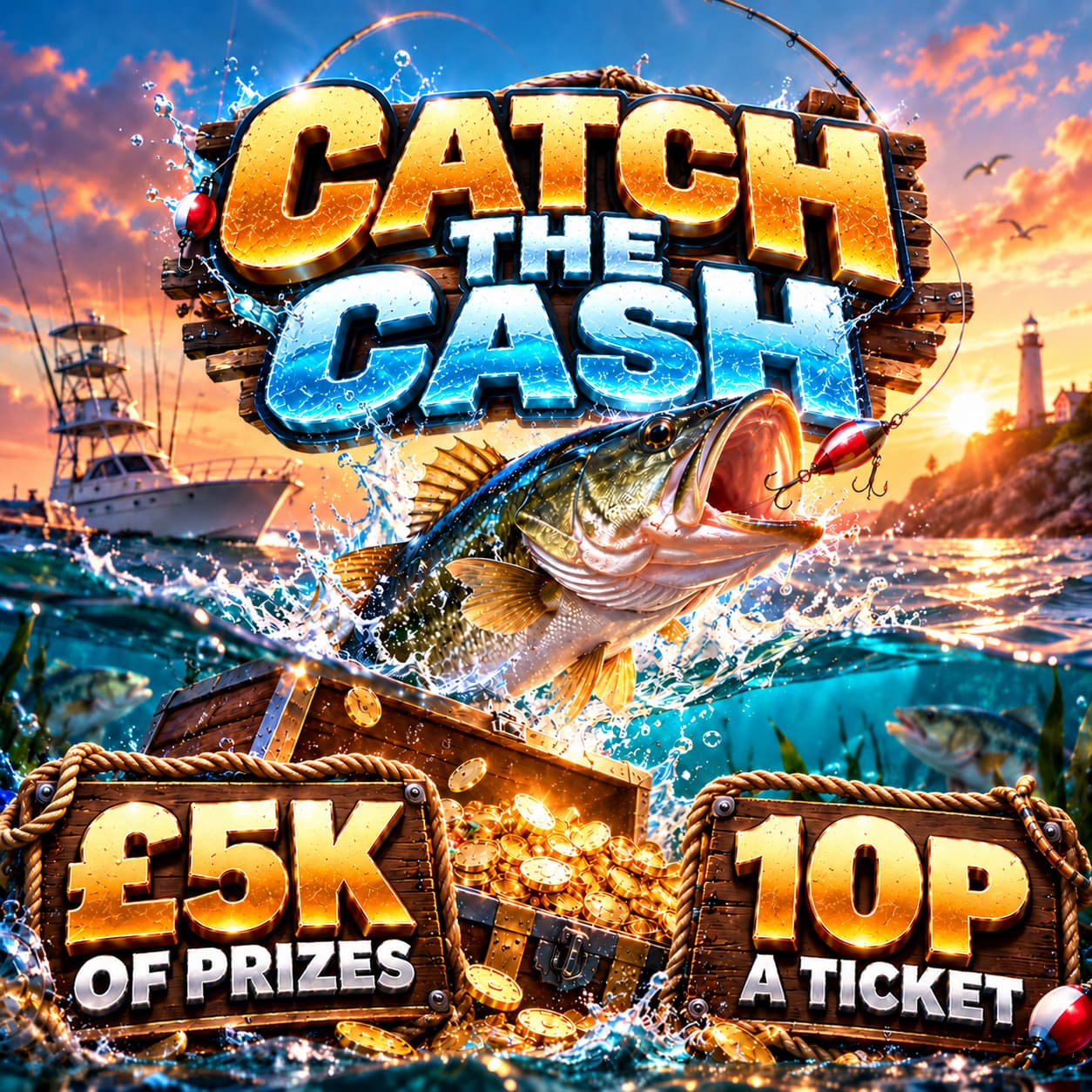 CATCH THE CASH 🐋 £5,000 OF PRIZES! 