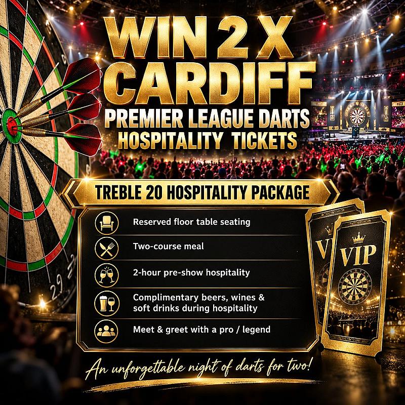 WIN 2 X CARDIFF - PREMIER LEAGUE DARTS HOSPITALITY TICKETS 🎯 *SUPER LOW ODDS*