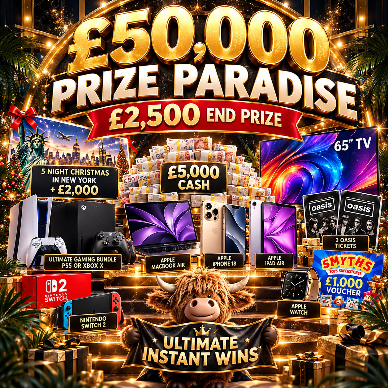 Kilted Prize Paradise - Great Prizes. Exciting Chances & Only 79p To Enter