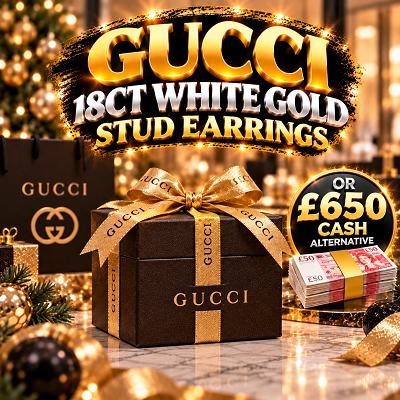 Ladies Gucci 18ct white-gold stud earrings or £650 Cash Alt