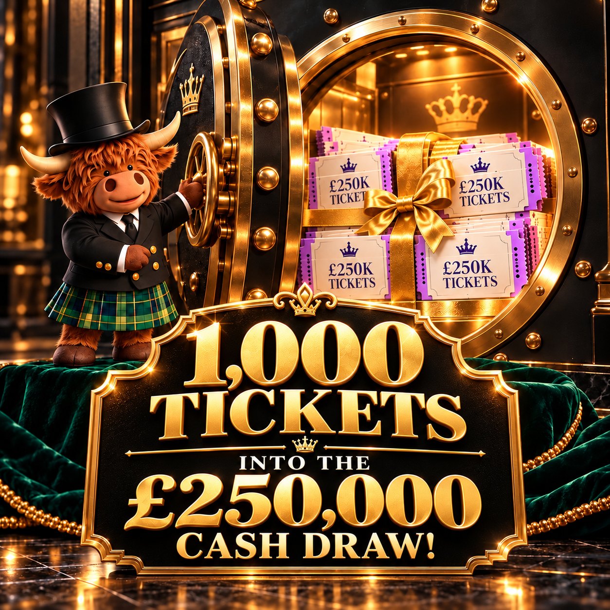 WIN 1000 TICKETS INTO LIFE CHANGING £250,000 CASH MAIN DRAW