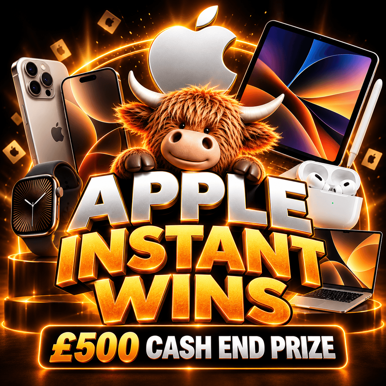 Apple Instant Wins + a £500 cash end prize