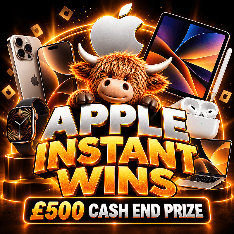 Apple Instant Wins + a £500 cash end prize
