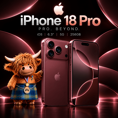 iPhone 18 Pro, iOS, 6.3", 5G, SIM Free, 256GB