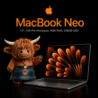 Apple MacBook Neo, 13”, A18 Pro Processor, 8GB RAM, 256GB 