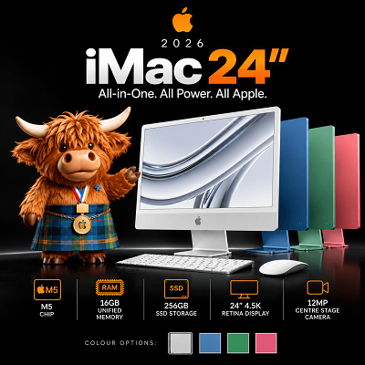 2026 Apple iMac 24 All-in-One, M6 Processor, 16GB RAM, 256GB SSD, 10 Core GPU, 23.5” 4.5K