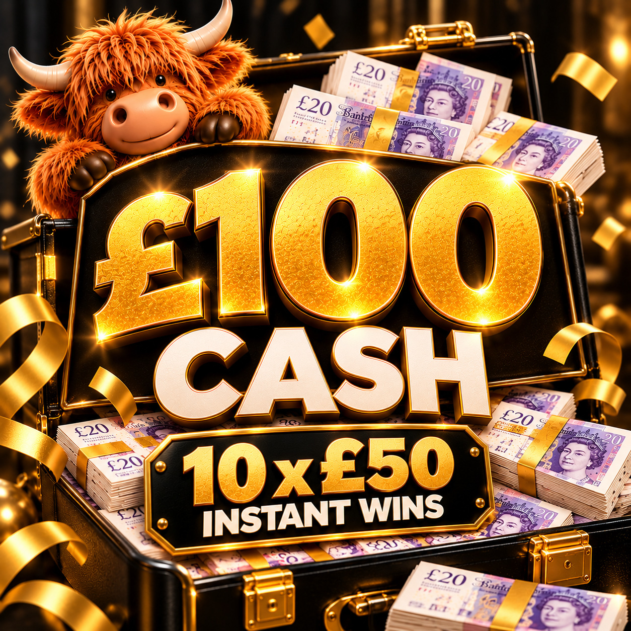 WIN £100 CASH + 10 x £50 Instants to be WON