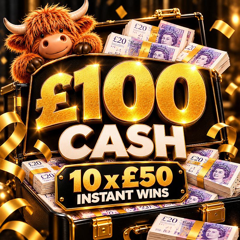 WIN £100 CASH + 10 x £50 Instants to be WON