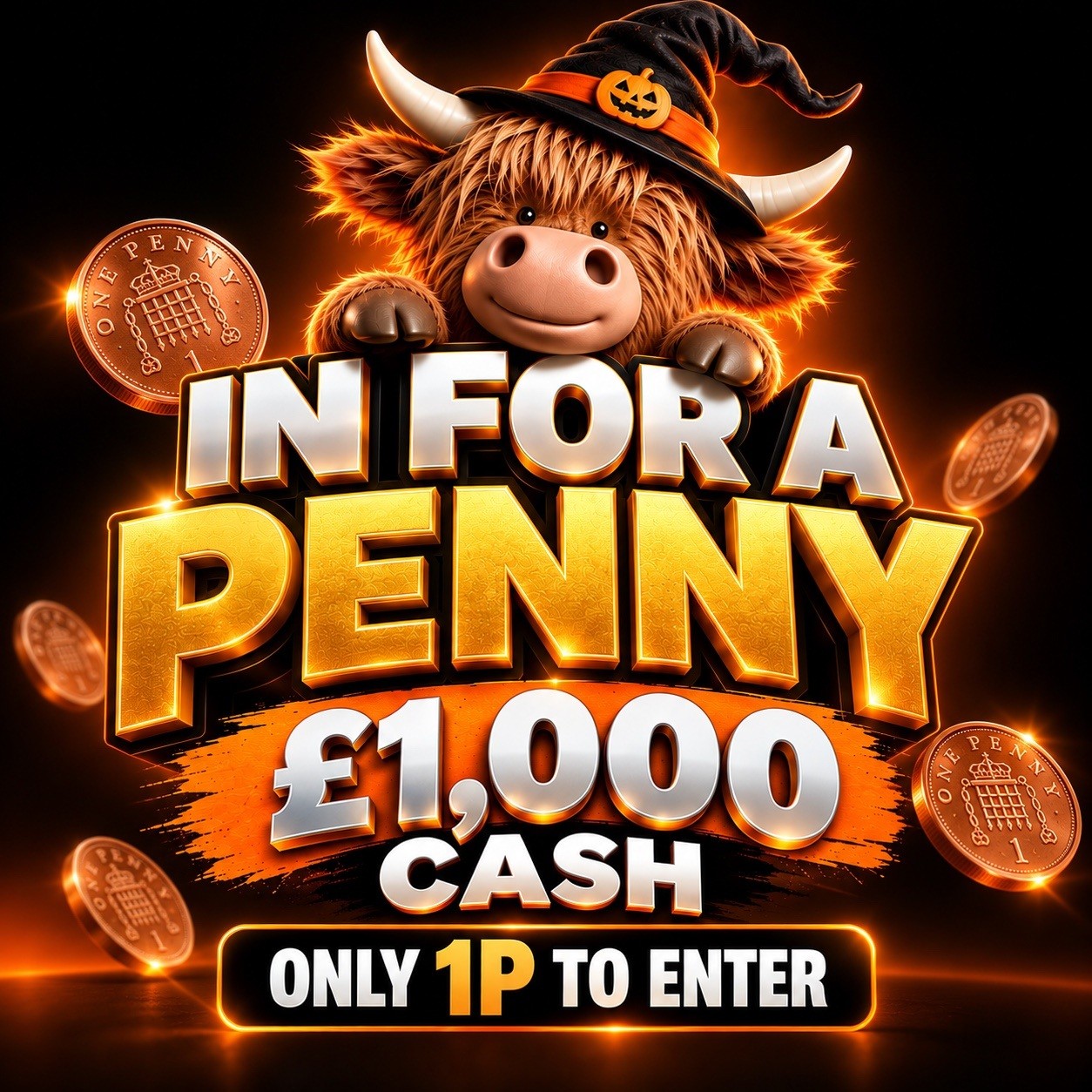 Win £1,000 Cash for 1p