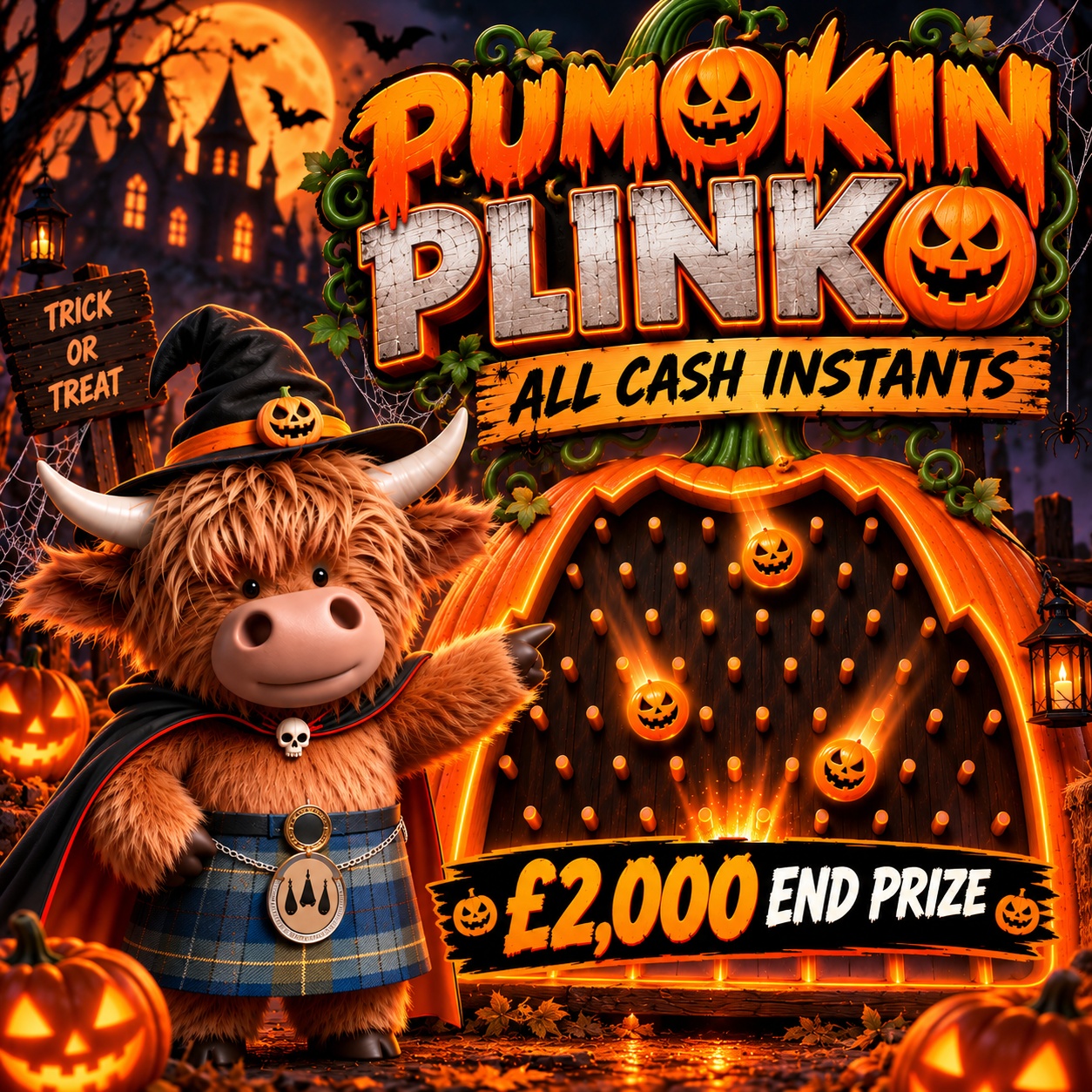 Pumpkin Plinko - £50,000 Cash Instant Wins 