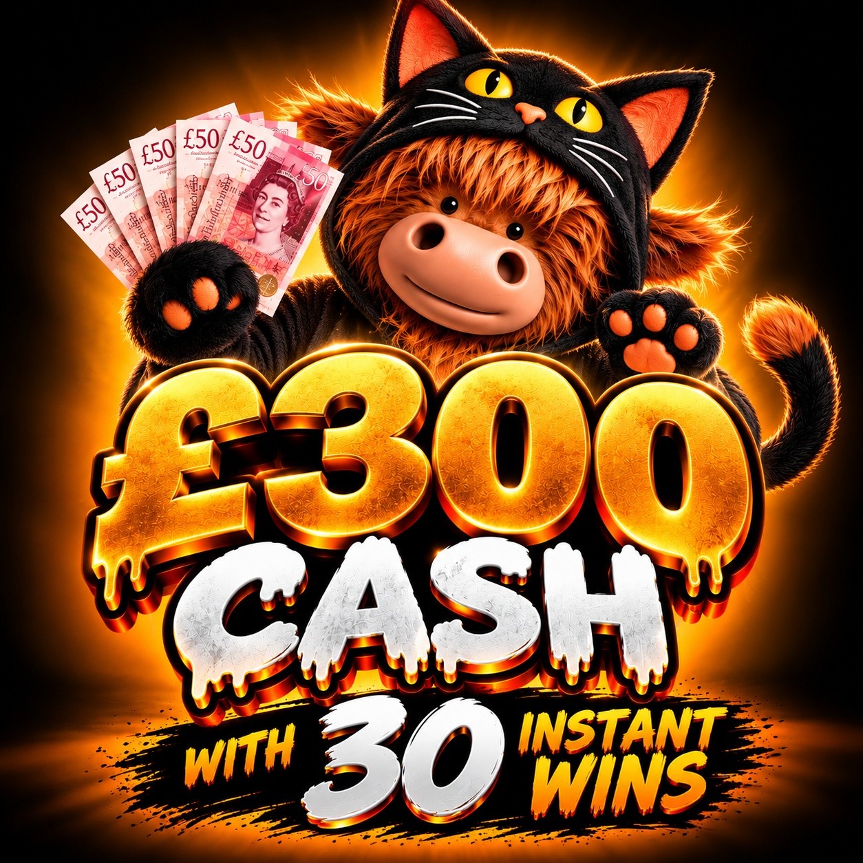 £300 Cash plus 30 Instant Wins