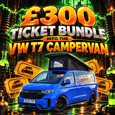 £300 Ticket bundle into the VW T7 Campervan or £40,000 cash draw