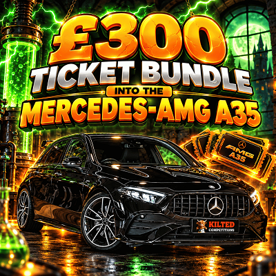 £300 Ticket bundle into the AMG A35 or £24,000 Cash draw