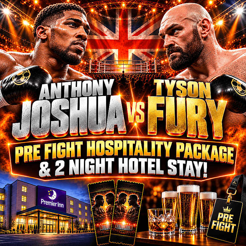 Anthony Joshua vs Tyson Fury – Pre-Fight VIP Hospitality & 2-Night Hotel Stay!