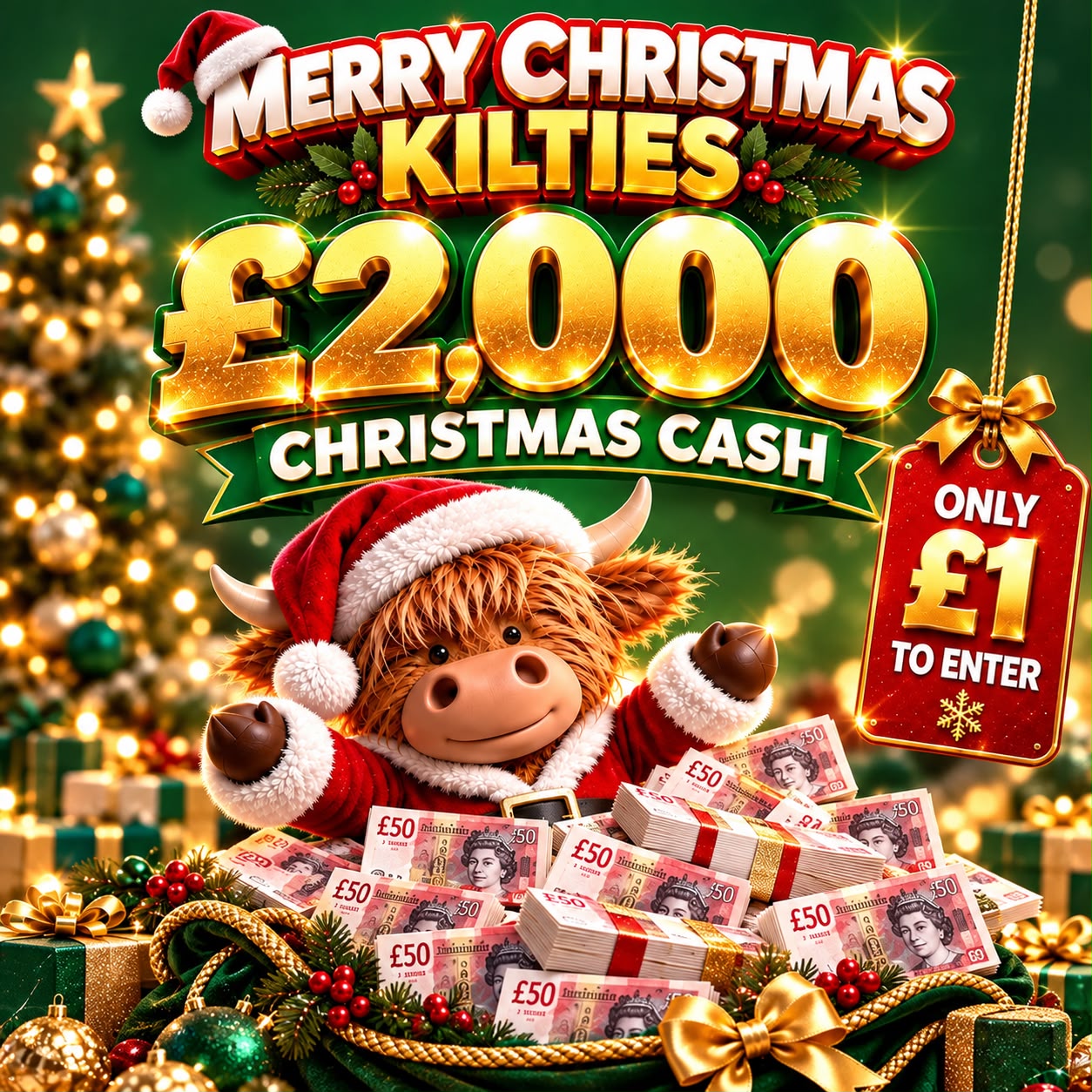 Win £2,000 Christmas Cash for only £1 to enter