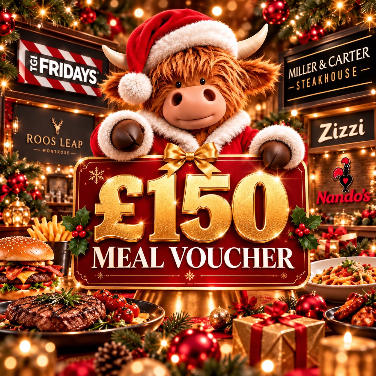 £150 Restaurant Voucher of Your Choice for that Magical Christmas Dining Experience