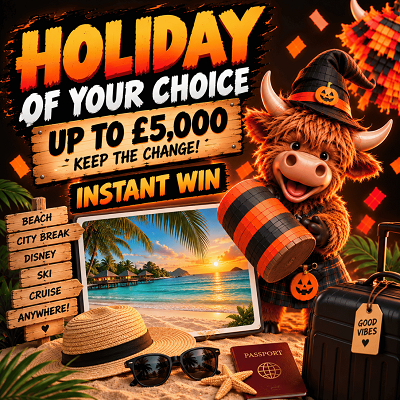 PICK YOUR PARADISE - £5,000 Holiday of your choice - Keep the change