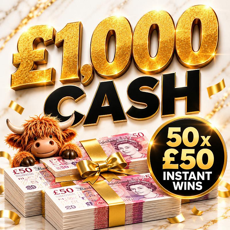 £1000 Cash+ 50 x £50 Instant wins to find