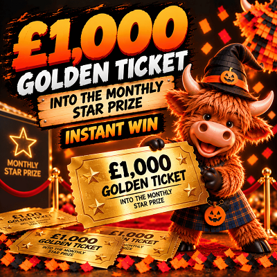 £1,000 Golden ticket into the Monthly star prize