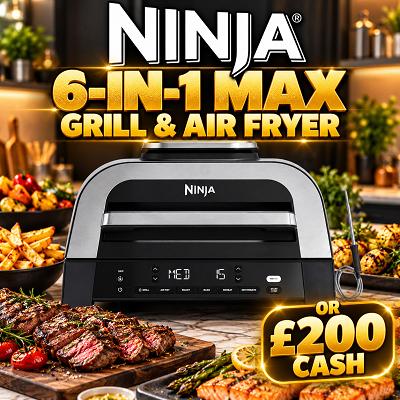 Ninja 6-in-1 MAX Grill & Air Fryer or £200 Cash Alt
