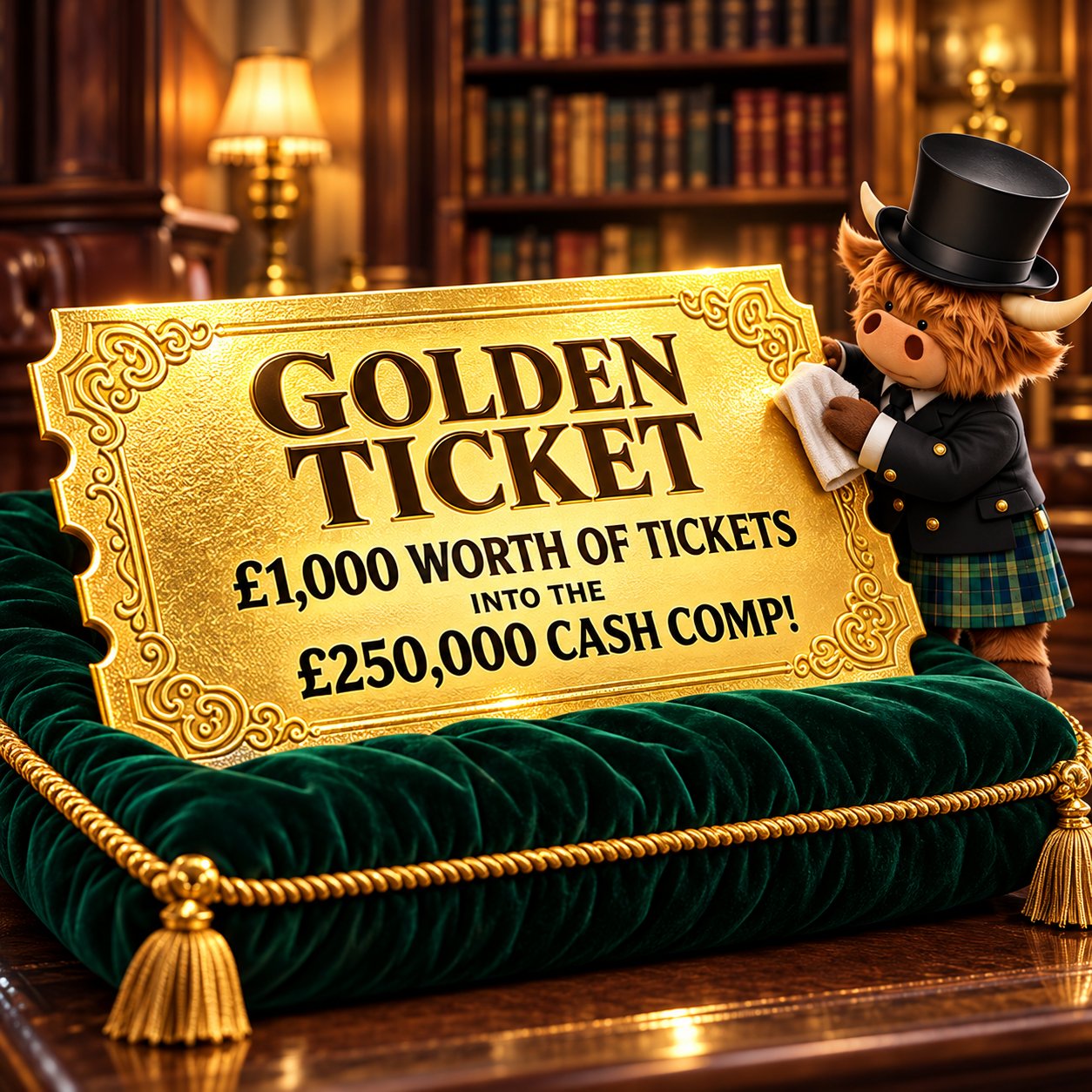 MEGA LOW ODDS - Win a £1,000 Golden Ticket Into £250,000 CASH Main Draw
