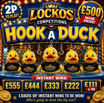 HOOK A DUCK! £500 END PRIZE! WIN UP TO £555 INSTANTLY!