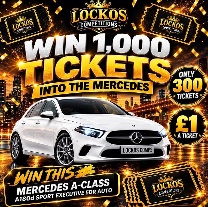 WIN 1,000 TICKETS INTO OUR CAR COMPETITION FOR £1! MEGA LOW ODDS!