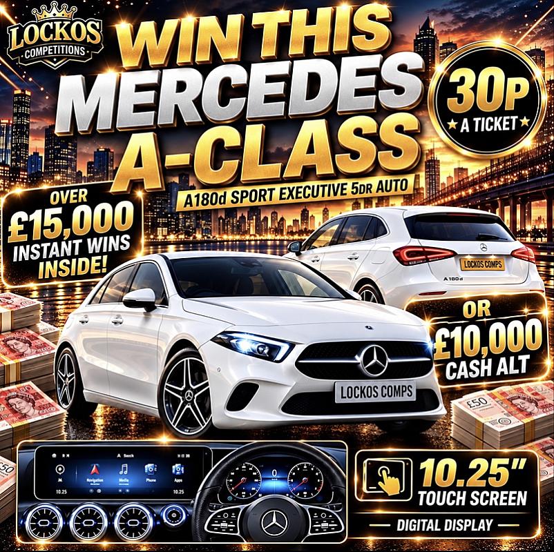 MERCEDES BENZ A CLASS FOR 30P! WITH £15,000 IN INSTANT WINS TO BE WON!