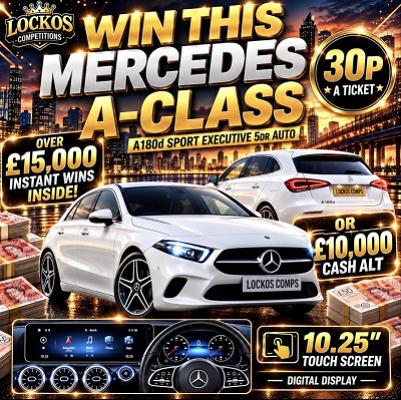 MERCEDES BENZ A CLASS FOR 30P! WITH £15,000 IN INSTANT WINS TO BE WON!