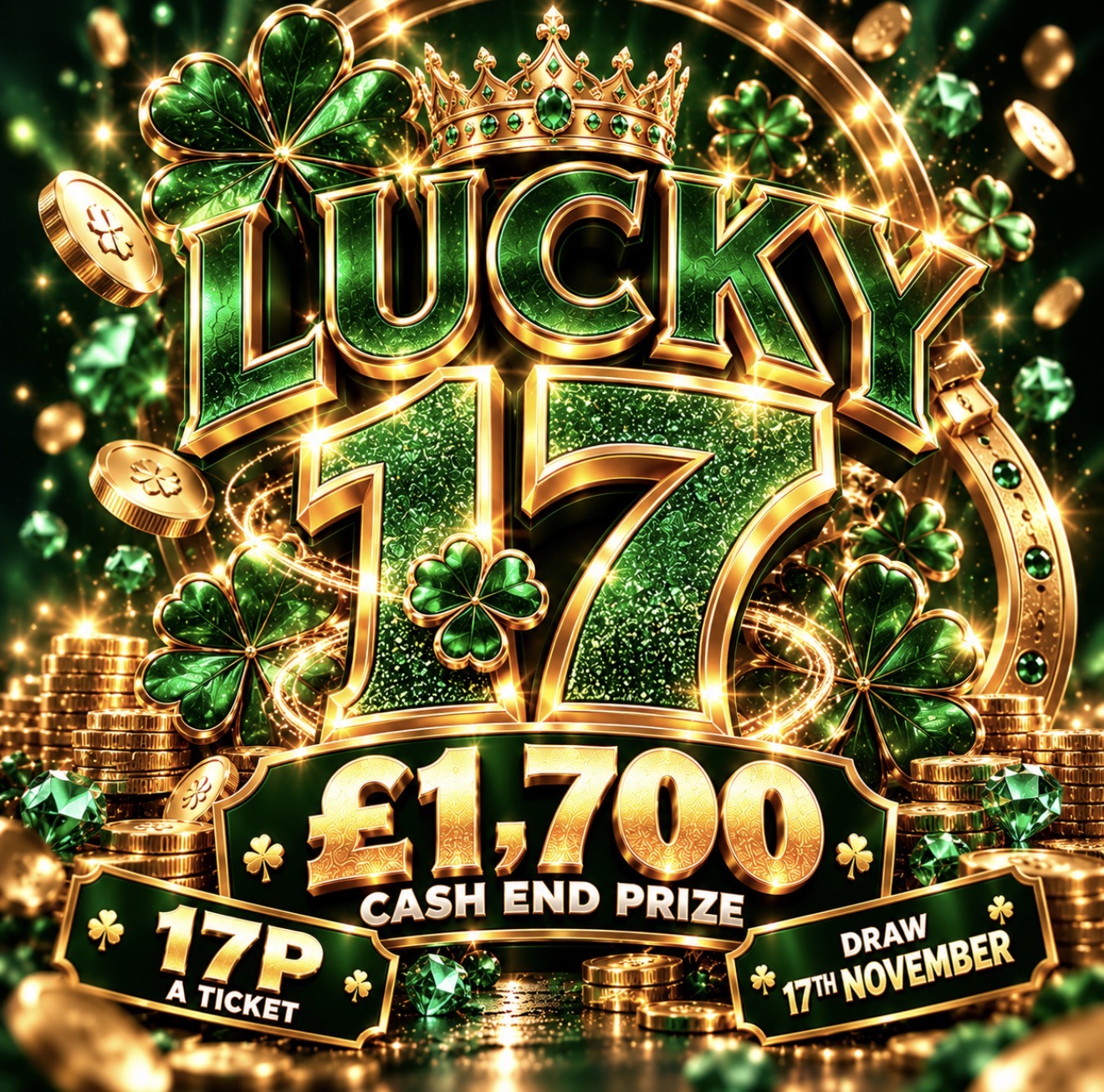 🍀 LUCKY 17 🍀 £1700 MAIN PRIZE + INSTANT WINS! 